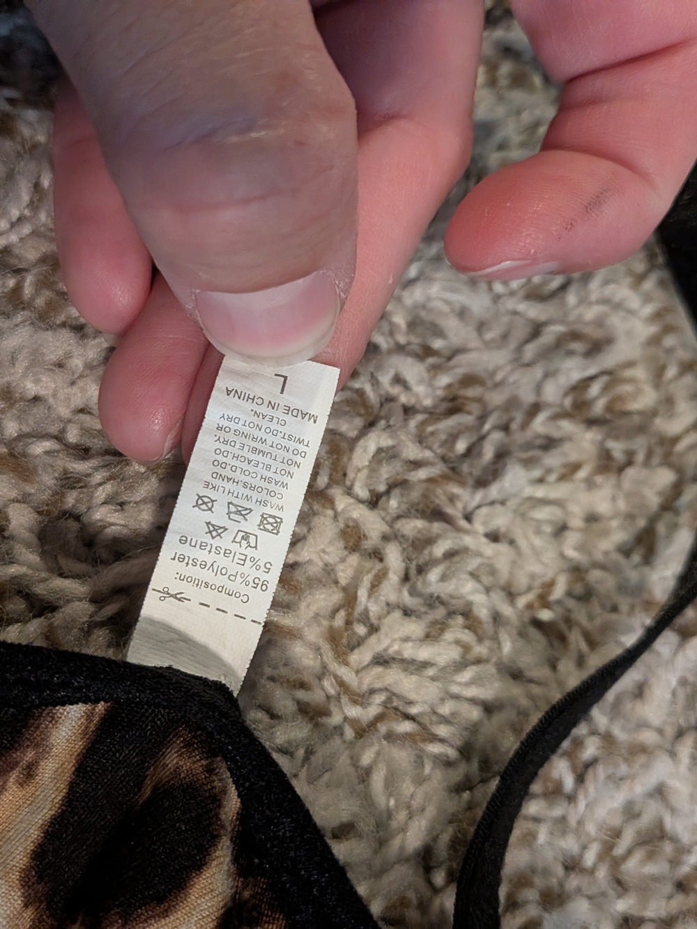 Leopard Print Triangle Bralette - Black Trim Nwot - Picture 3 of 7